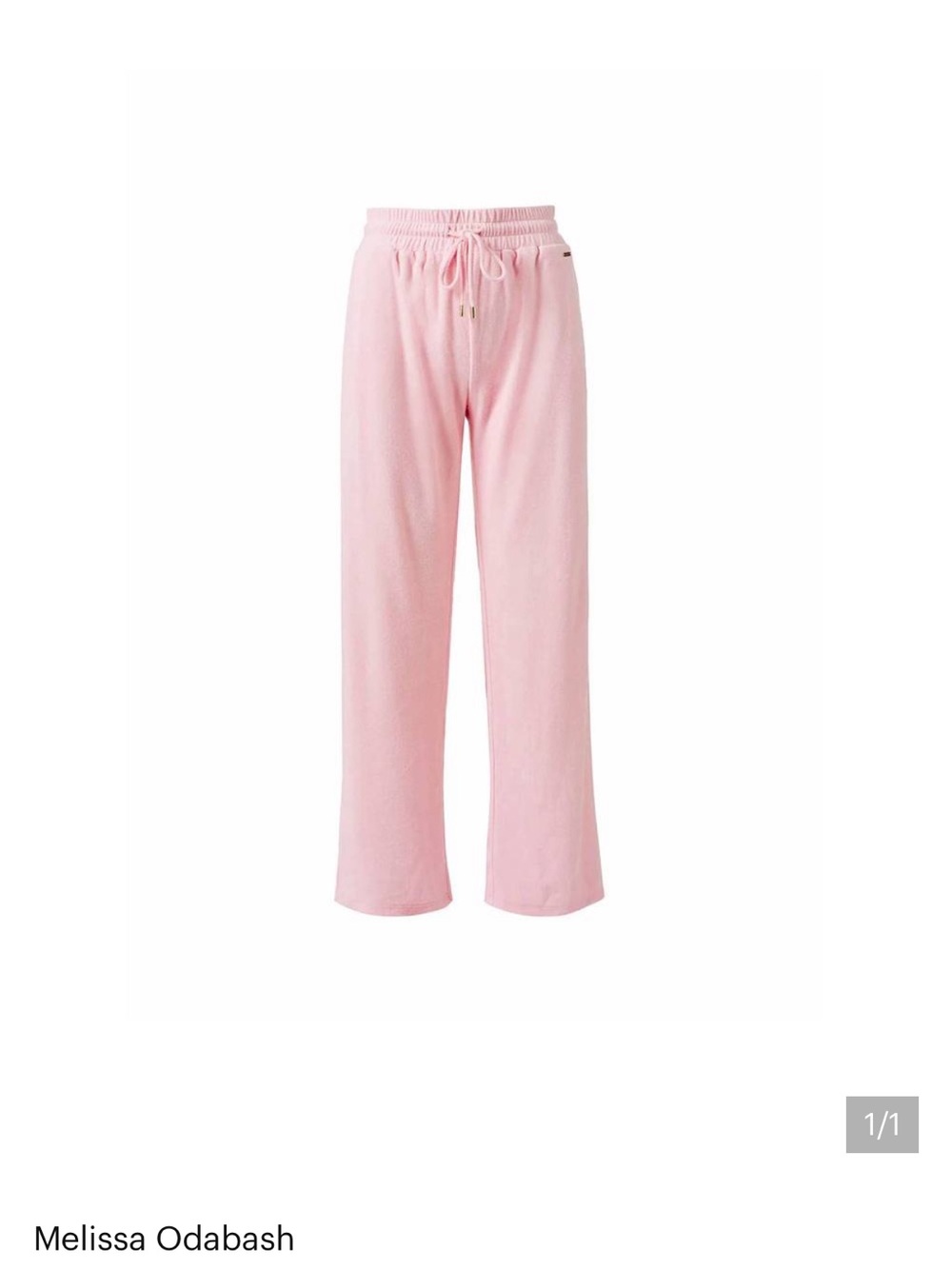 Melissa Odabash Light Pink Wide-Leg Terry Lounge Pants
